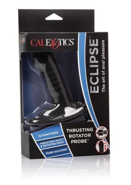 Анальный вибратор CalExotics Eclipse Thrusting Rotator, 9.5 см (черный) 38559_EU фото