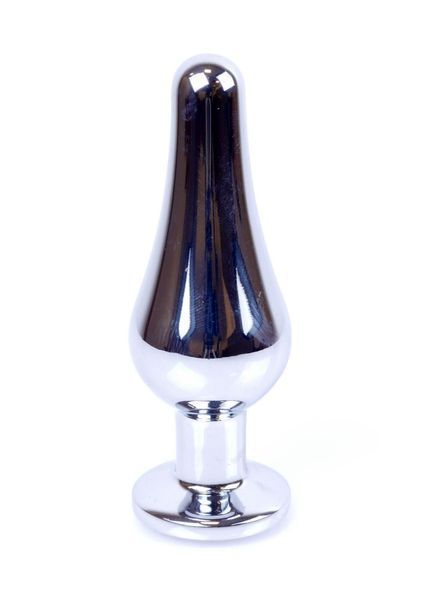Металлическая анальная пробка с кристаллом Boss Jewellery Silver Butt Plug Light, 9,5 см (голубой) 15996 фото