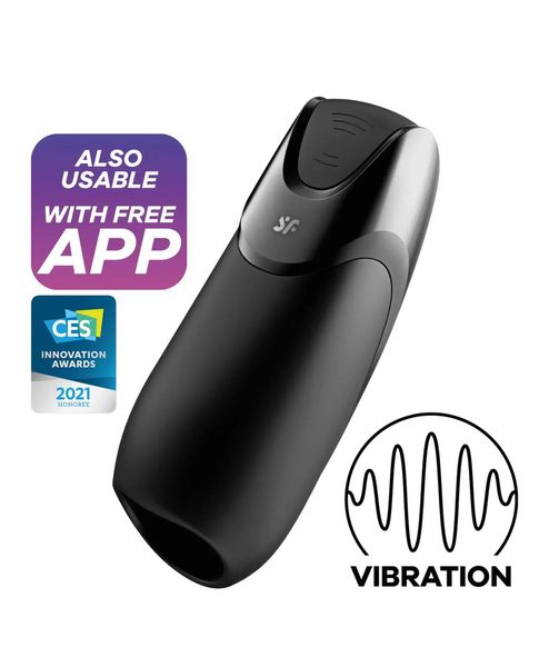 Мастурбатор Satisfyer Men Vibration + Connect App, 17,5 см (черный) 30210 фото