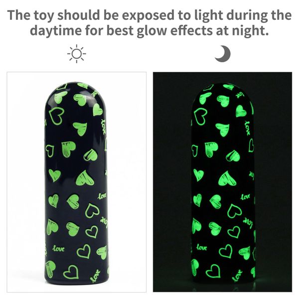 Вибратор для клитора LoveToy Heart Massager Glow In The Dark, 8,5 см (черный) 16203 фото