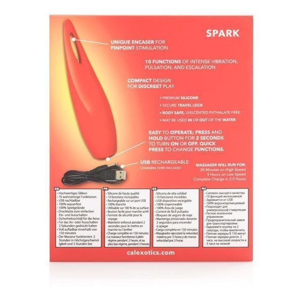Вібратор для клітора CalExotics Red Hot Spark, 11,5 см (червоний) 13542 фото