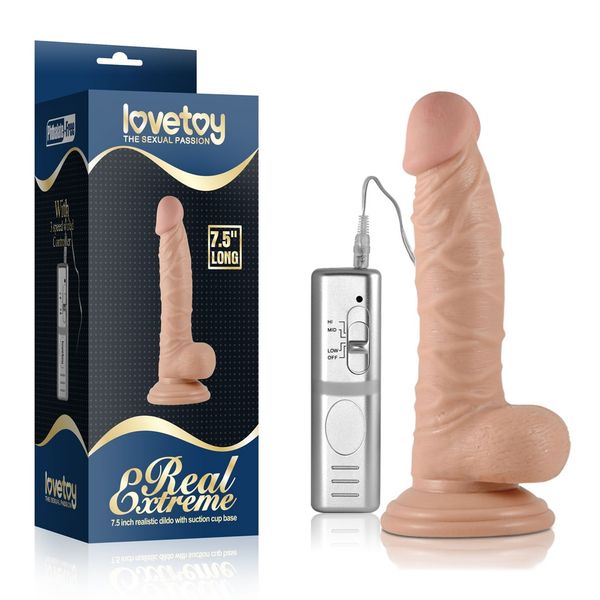 Реалистичный вибратор LoveToy Real Extreme, 19 см (телесный) 21937 фото