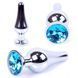 Металлическая анальная пробка с кристаллом Boss Jewellery Silver Butt Plug Light, 9,5 см (голубой) 15996 фото 8