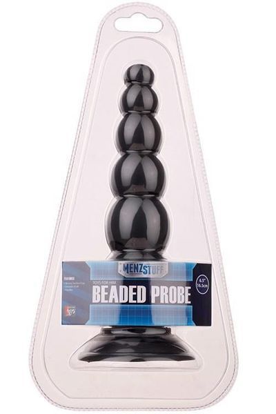 Анальна пробка Menz Stuff Beaded Probe, 16.5 см (чорний) 31608 фото