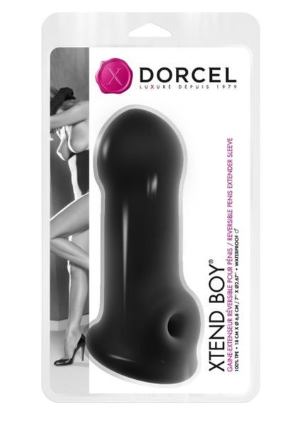 Насадка на пенис Dorcel Xtend Boy, 18 см (черный) 15668 фото