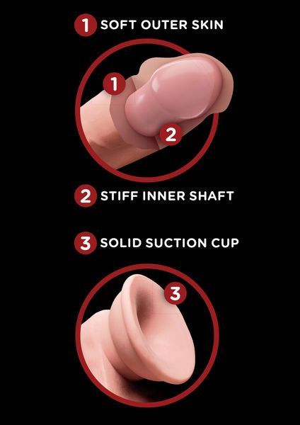 Фаллоимитатор King Cock 3D Cock Swinging Balls, 26 см (телесный) 34625 фото