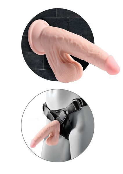 Фаллоимитатор King Cock 3D Cock Swinging Balls, 26 см (телесный) 34625 фото