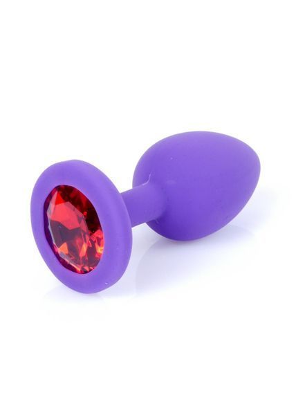 Силіконова анальна пробка з кристалом Boss Jewellery Silikon, 7 см (червоний) 16000 фото