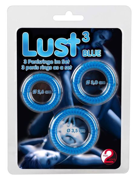 Набор эрекционных колец You2Toys Lust, 3 шт (синий) 6031 фото