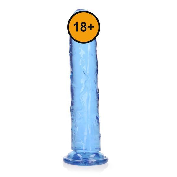 Фаллоимитатор RealRock Crystal Clear 9'', 25 см (голубой) 80530 фото