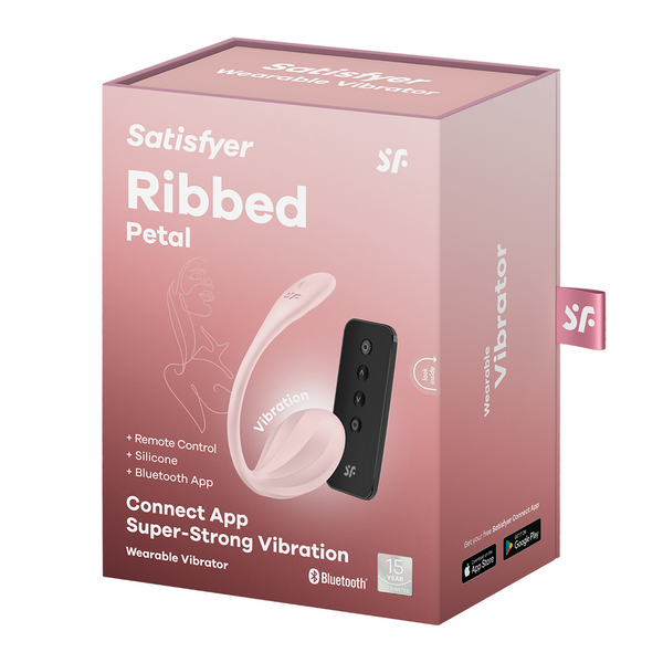 Виброяйцо Satisfyer Ribbed Petal, 23 см (розовый) 36283 фото