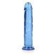 Фаллоимитатор RealRock Crystal Clear 9'', 25 см (голубой) 80530 фото 7