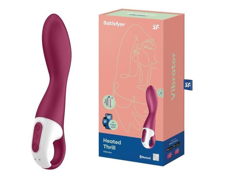 Вібратор Satisfyer Heated Thrill Connect App, 20.6 см (бордовий) 60460 фото