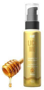 Оральный лубрикант с согревающим эффектом Intt Lick Me Kissable Gel мед, 50 мл 108588 фото