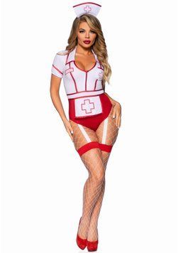 Костюм медсестры Leg Avenue Nurse Feelgood Sexy Costume, S (красный с белым) 122230 фото