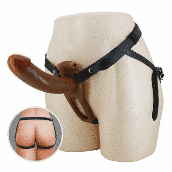 Страпон Pretty Love Harness Briefs Bradden 6.7", 23 см (коричневый) 163598 фото