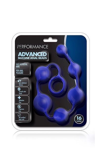 Анальні кульки Performance Advanced Silicone Anal Beads, 40.6 см (синій) 79110 фото