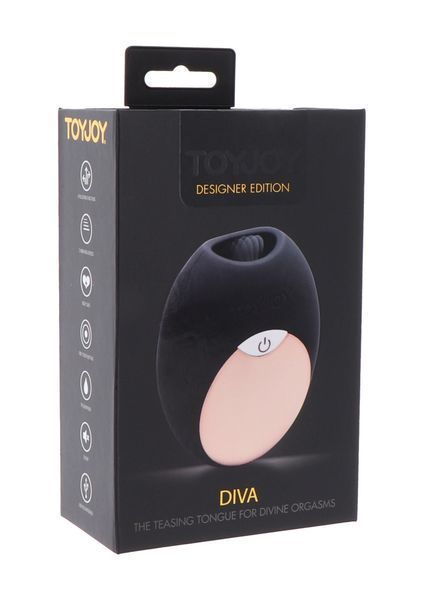 Стимулятор для клитора Diva The Teasing Tongue For Divine Orgasms, 7,2 см (черный) 15222 фото