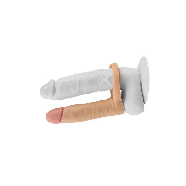 Насадка на пеніс LoveToy The Ultra Soft Double Vibrating 5.8", 14,7 см (тілесний) 28842 фото