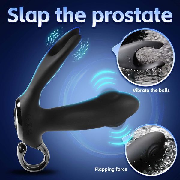 Стимулятор простати B - Series Cute Dual Tapping Anal, 10.1 см (чорний) 86958 фото