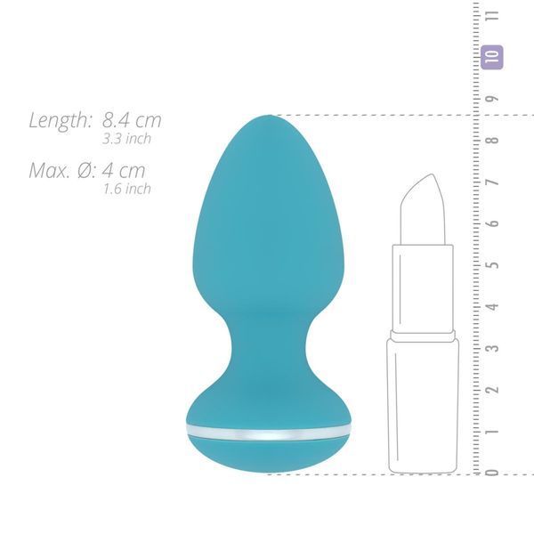 Анальна пробка Cala Azul Blanca Vibrating Anal Plug, 8,3 см (бірюзовий) 30182 фото
