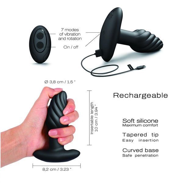 Анальная пробка Dorcel Spin Plug, 12.2 см (черный) 44802 фото