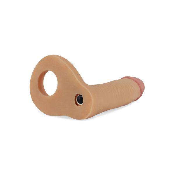 Насадка на пеніс LoveToy The Ultra Soft Double Vibrating 5.8", 14,7 см (тілесний) 28842 фото