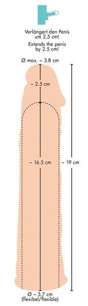 Насадка на пеніс Orion Silicone Extension, 19 см (тілесний) 9522 фото
