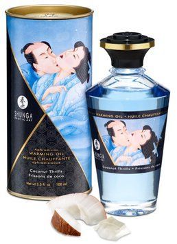 Согревающее массажное масло Shunga Aphrodisiac кокос, 100 мл 30266 фото