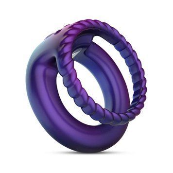 Эрекционное кольцо Hueman Jupiter Vibrating Cock and Ball Ring, 3.2 см (фиолетовый) 195772 фото