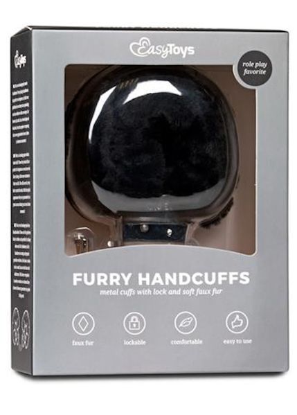 Наручники EasyToys Furry Handcuffs (черный) 86644 фото