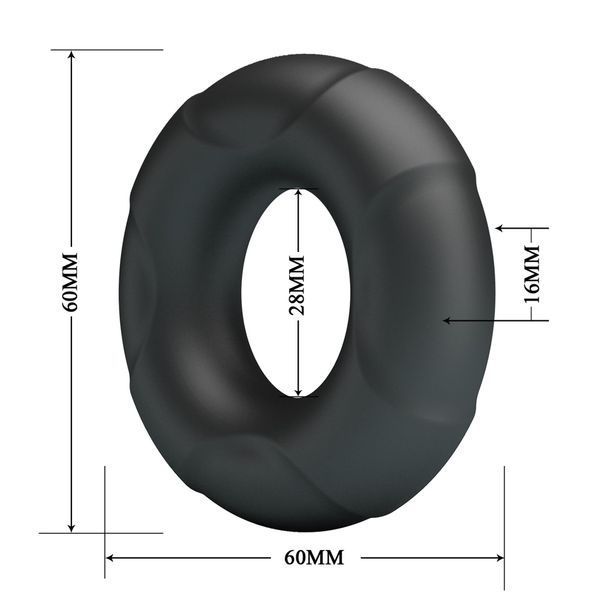 Кільце ерекційне Crazy Bull Super Soft Silicone Arvell, 6 см (чорний) 117312 фото