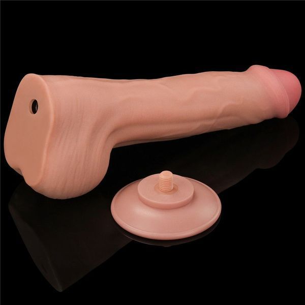 Фалоімітатор LoveToy Sliding-Skin Dual Layer Dong, 29 см (тілесний) 44484 фото