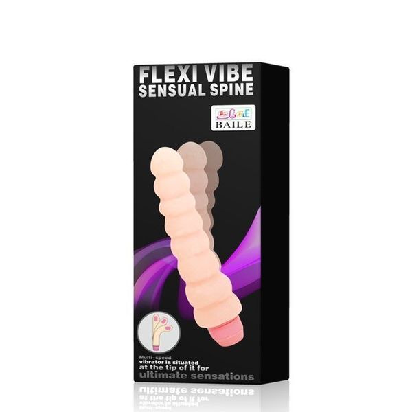 Вібратор Flexi Vibe Sensual Spine, 19 см (тілесний) 47060 фото