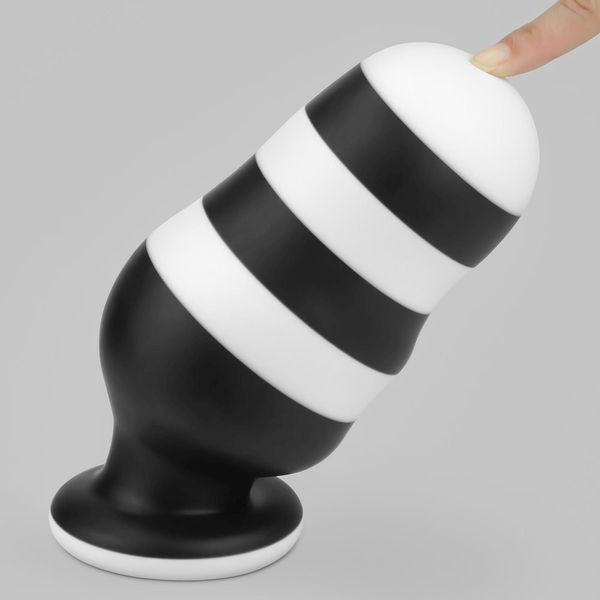 Анальна пробка LoveToy X-Missioner, 18 см (чорно-білий) 35228 фото