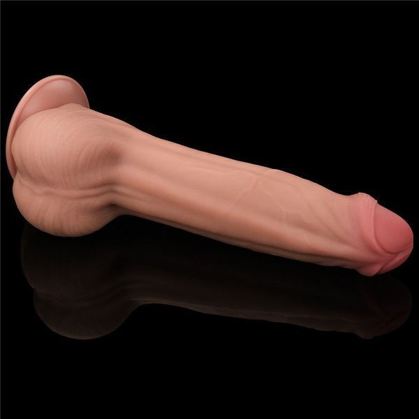 Фалоімітатор LoveToy Sliding-Skin Dual Layer Dong, 29 см (тілесний) 44484 фото