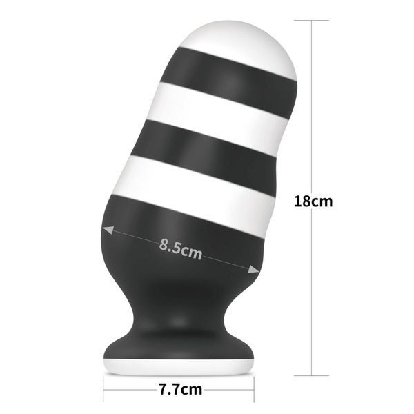 Анальна пробка LoveToy X-Missioner, 18 см (чорно-білий) 35228 фото