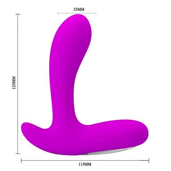 Масажер простати Pretty Love Backie Prostata Stimulator, 12.5 см (фіолетовий) 22280 фото