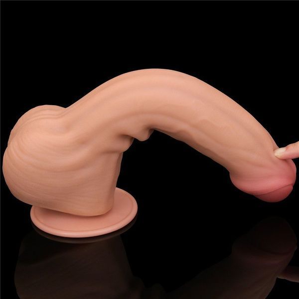 Фалоімітатор LoveToy Sliding-Skin Dual Layer Dong, 29 см (тілесний) 44484 фото