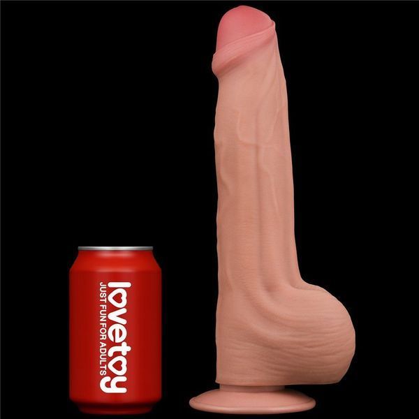 Фалоімітатор LoveToy Sliding-Skin Dual Layer Dong, 29 см (тілесний) 44484 фото