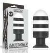 Анальная пробка LoveToy X-Missioner, 19,5 см (черно-белый)