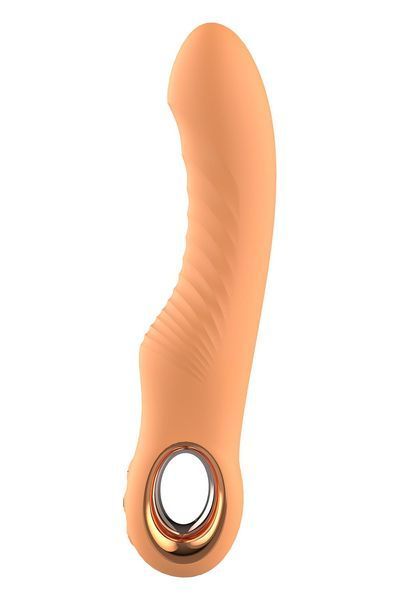 Вібратор Glam Flexible Ribbed Vibe, 22 см (жовтогарячий) 111454 фото