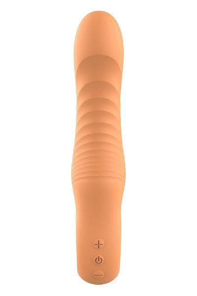 Вібратор Glam Flexible Ribbed Vibe, 22 см (жовтогарячий) 111454 фото