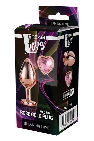 Анальная пробка Gleaming Love Gold Plug M, 8.3 см (золотой) 78702 фото