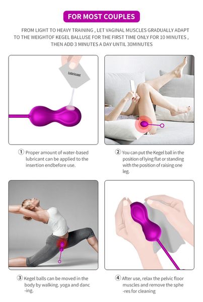 Набір вагінальних кульок Foxshow Kegel Balls Set, 3 шт (фіолетовий) 11232 фото