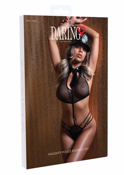 Эротический костюм Daring Intimates Naughty Police Roleplay Set, S/M (черный) 125204 фото
