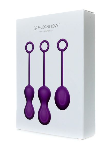 Набір вагінальних кульок Foxshow Kegel Balls Set, 3 шт (фіолетовий) 11232 фото