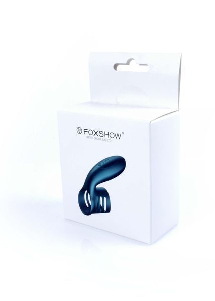 Насадка на пеніс Foxshow Wibrator Silicone Ring, 11 см (синій) 47827_EU фото