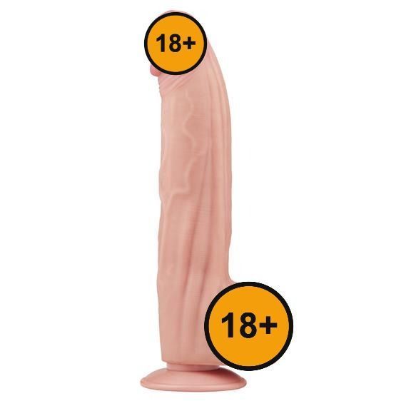 Фалоімітатор LoveToy Sliding-Skin Dual Layer Dong King Sized, 31 см (тілесний) 22243_EU фото