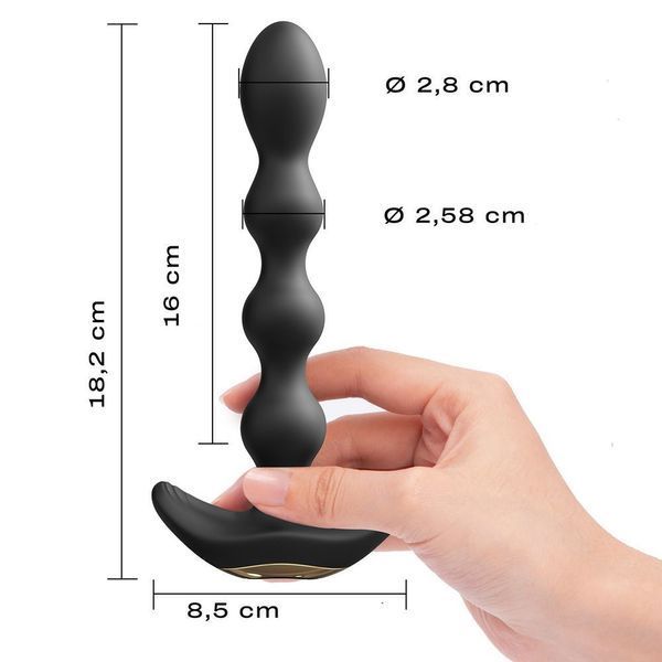 Анальная пробка Dorcel Flexi Balls, 18,2 см (чёрный) 36678 фото